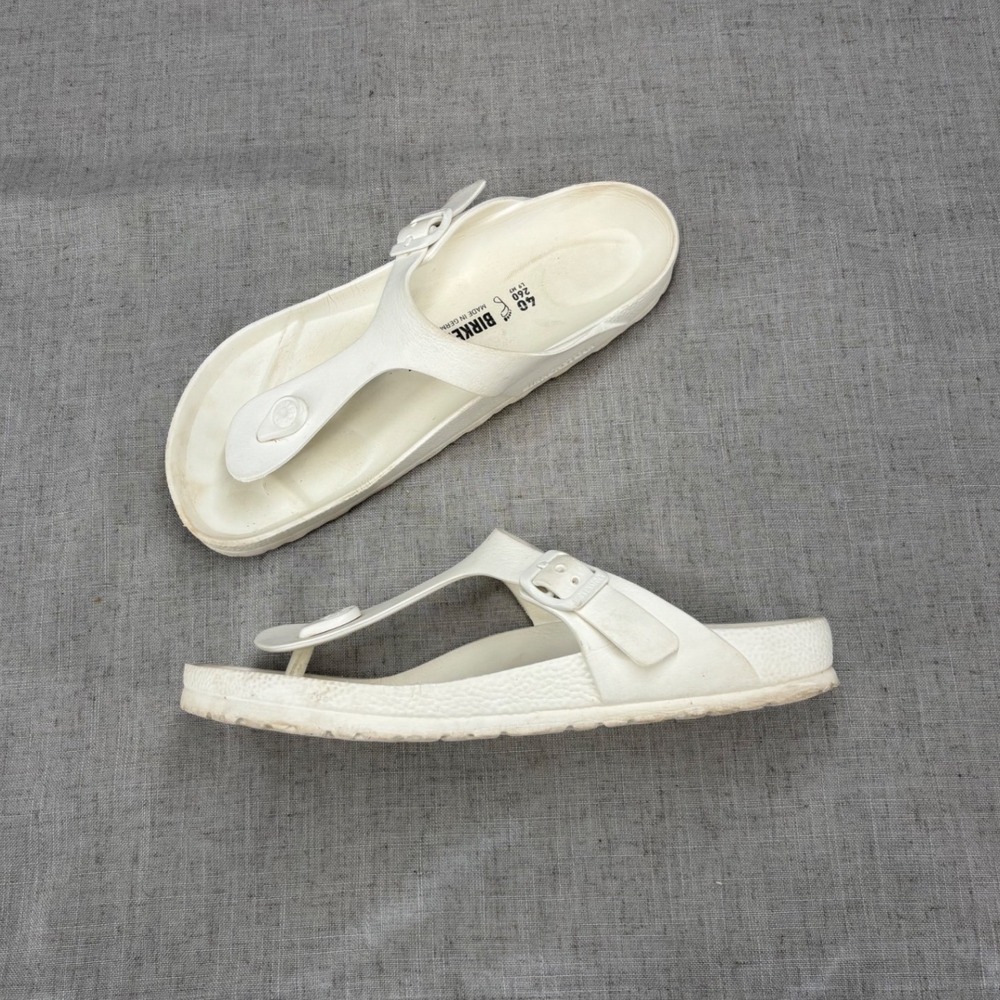 Birkenstock Gizeh Sandals EVA White Thong Flip Flop Womens Size 9 EU 40